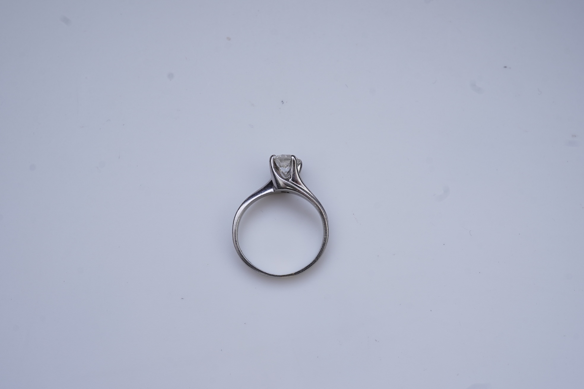 A diamond solitaire ring